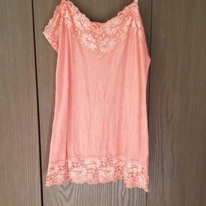 Orange lace tank top